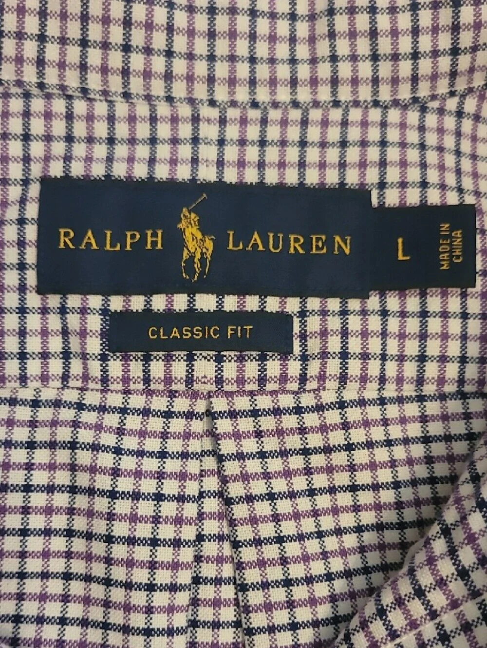 Polo by Ralph Lauren Purple and White Checked Button-Down Shirt